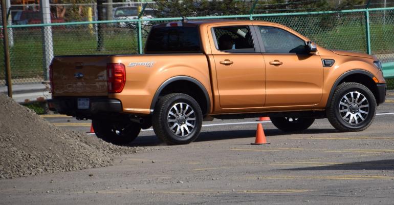 2019 Ford Ranger on off-road track set up outside Michigan Assembly Plant in Wayne, MI.