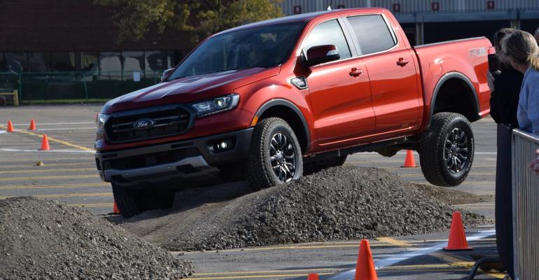 2019 Ford Ranger put through paces outside Ford's Michigan Assembly Plant.