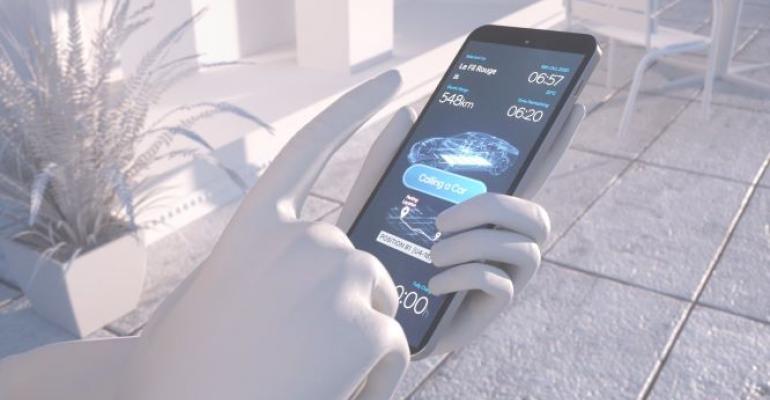 Hyundai sees using smartphone to summon recharged autonomous EV.