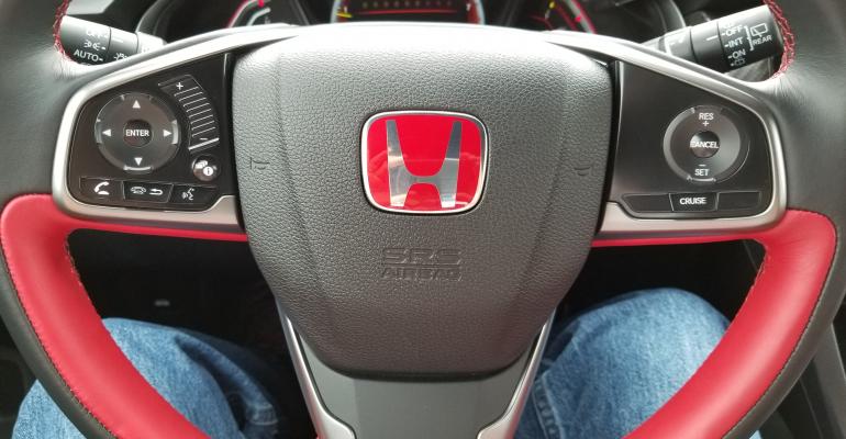 Red Honda logo first time seen in US product