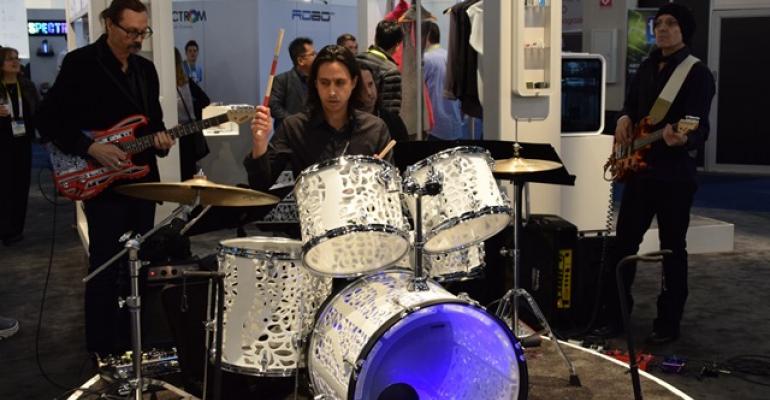 Band rocks out at 3D Systems booth playing instruments made entirely from 3D printing
