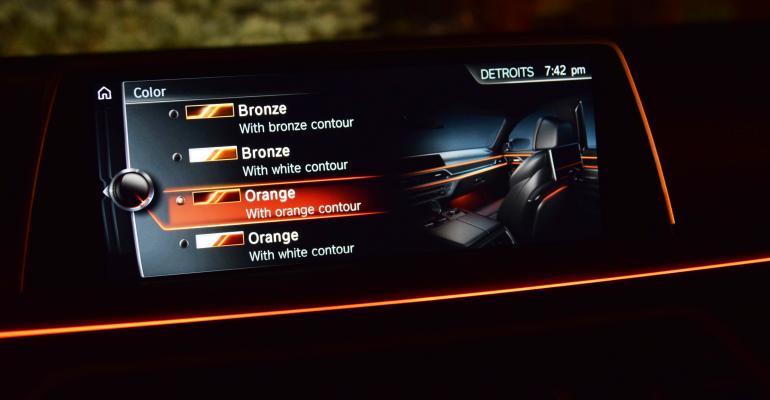 Numerous ambient lighting choices enable drivers to create wide array of interior moods