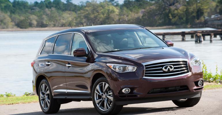rsquo13 Infiniti JX offers three rows seven seats and lush interior