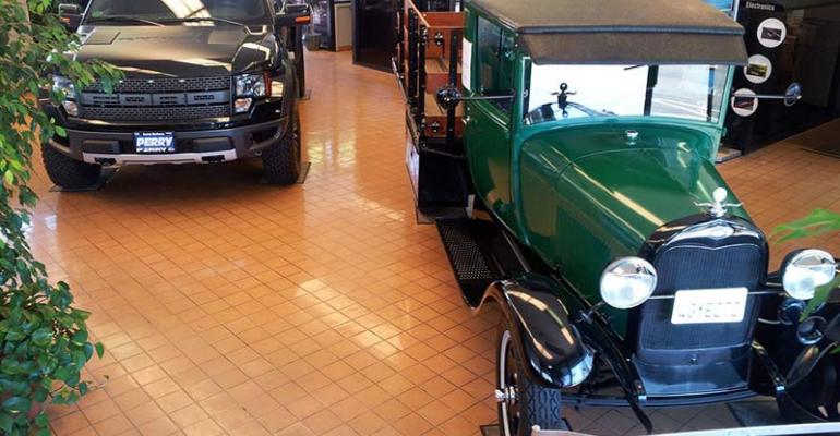1929 Model AA on display in showroom at Perry Ford