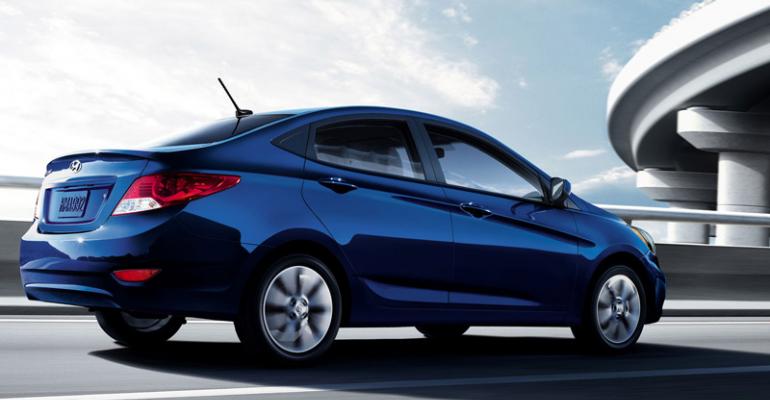 Hyundai Accent had lowest daysrsquo supply of any LV except discontinued Lexus 250H
