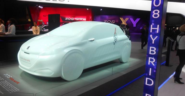 208 Hybrid FE studio model displayed at Geneva but Peugeot to build two working prototypes before Frankfurt show