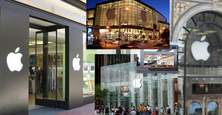Mercer uses collage of Apple stores to show design differences
