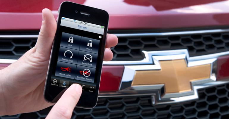 GM remote smarthpone apps debuted on rsquo10 Chevy Volt elements now broadened to all rsquo14 models