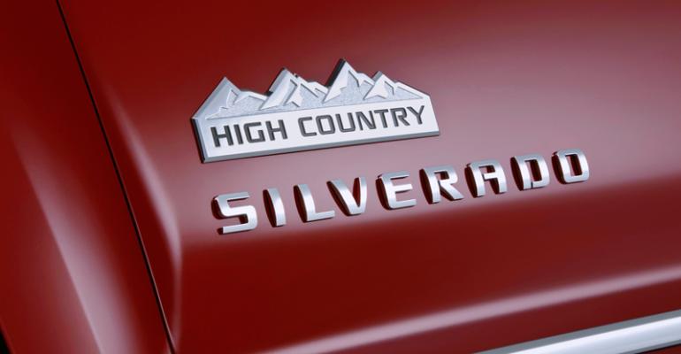 Chevy Silverado High Country model starts at 45000