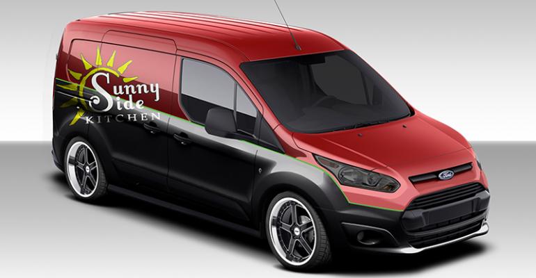 Transit Connect cargo van made over as bakedgoods delivery vehicle