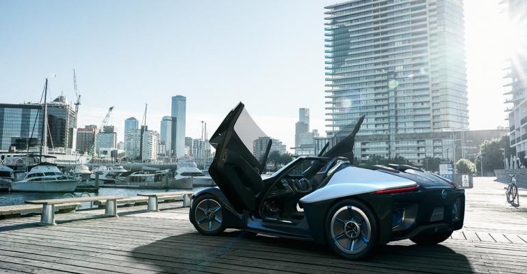 Scissor doors and seating for three with Nissanrsquos BladeGlider concept