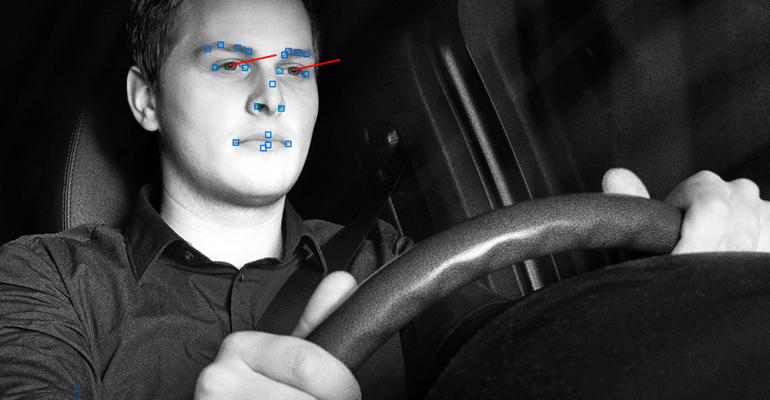 Interior cameras detect driver eye movement