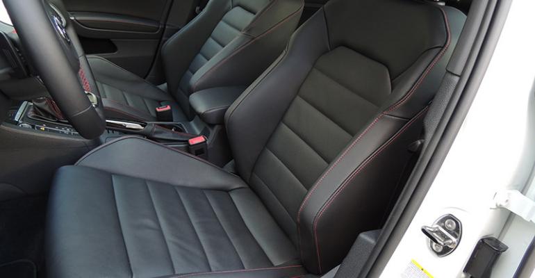 Blackleather seats with red stitching give GTI a sporty feel 