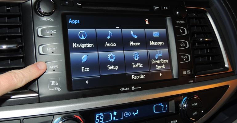 FEV wants to benchmark performance of infotainment systems such as this one on new Toyota Highlander