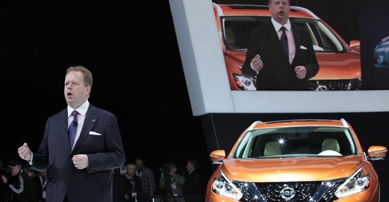 Nissan Vice President Andy Palmer with redesigned Murano in New York