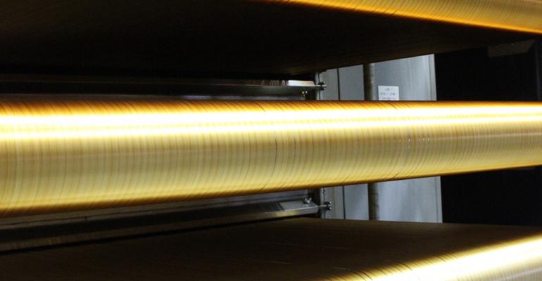 A creel unwinds ribbons of PAN at BMWSGL JV plant in Moses Lake WA