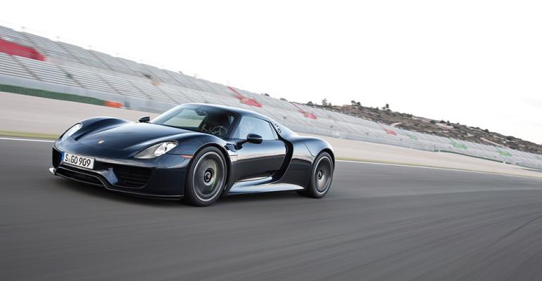 Porsche 918 Spyderrsquos 46L V8 and two electric motors combine for 887 horsepower and 944 lbft 1289 Nm of torque