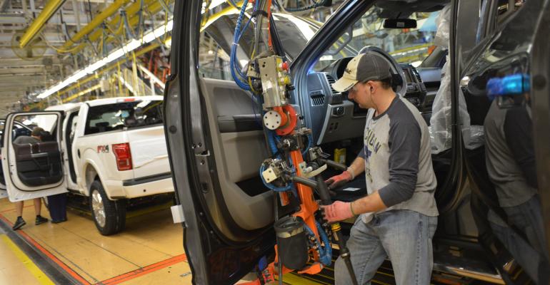 Ford today begins production of aluminumbodied rsquo15 F150 at Dearborn Truck Plant