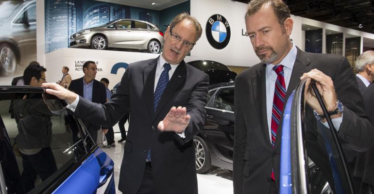 Cadillac President Johan de Nysschen left with GM President Dan Ammann in Paris recently