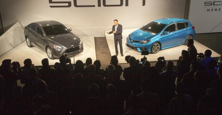 Murtha unveiling Scion iA iM at 2015 New York Auto Show