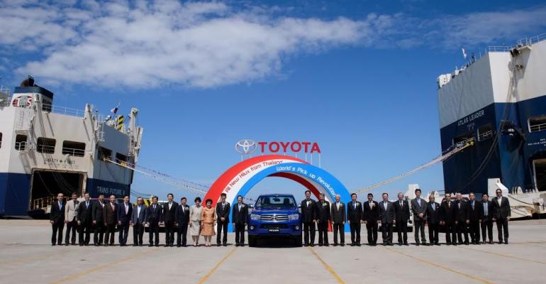 Officials see off first Hilux export shipment