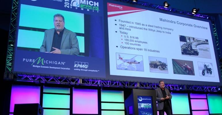 Mahindra North American Technical Center President CEO Haas at 2015 MICHauto conference