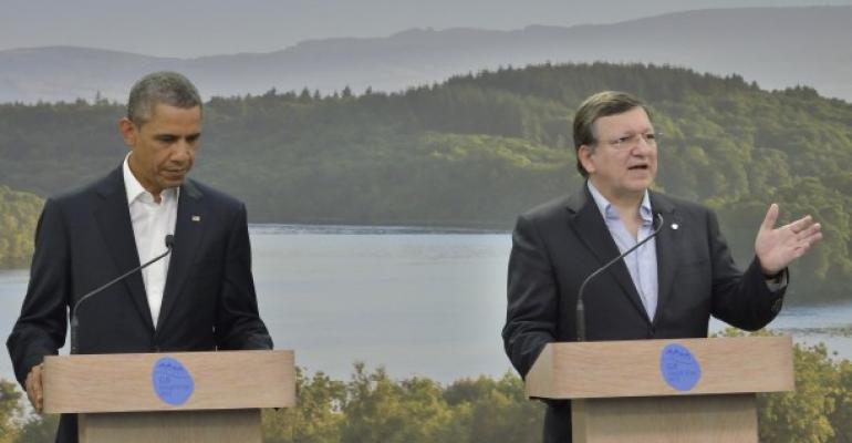 President Obama left EC President Barroso kick off trade talks in June 2013