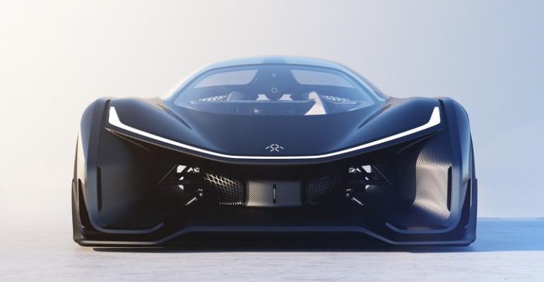 Unveiled at CES Faradayrsquos FFZERO1 is futuristic 1000hp electric racecar concept