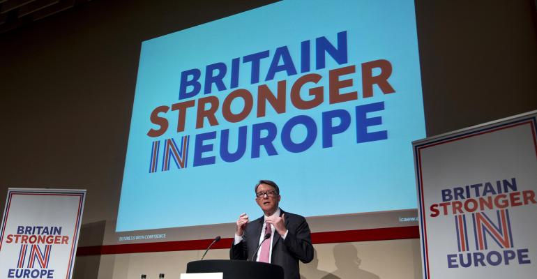 Lord Mandelson delivers keynote speech at Britain Stronger In Europe event March 1