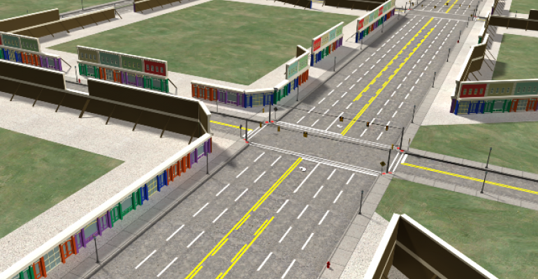 Artist rendering depicts complex intersection and infrastructure at American Center for Mobility 