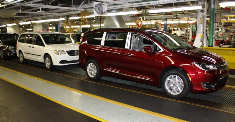 Pacifica Grand Caravan roll down Windsor plant assembly line