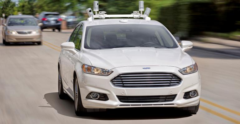 Ford Fusion Hybrid fitted with Velodyne LIDAR sensors