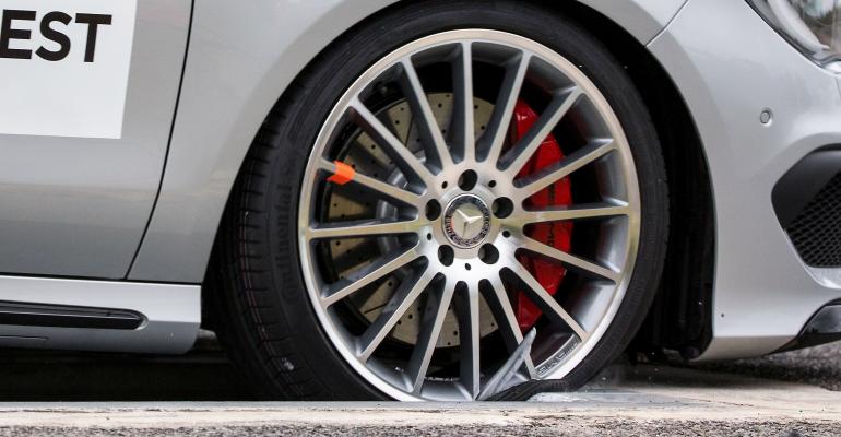 Counterfeit wheel failed at 31 mph in standard pothole test