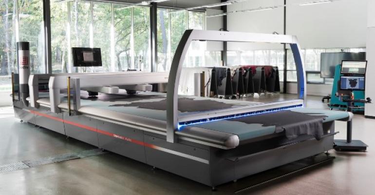 Lectrarsquos Versalis digital leathercutting machine maximizes use of expensive hides 