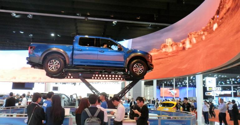 Ford offered simulated Raptor pickup offroad experience at Shanghai auto show