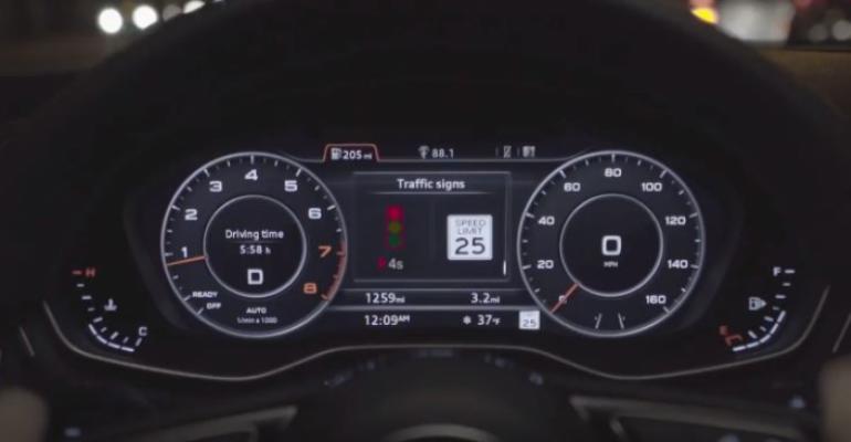 Audi Traffic Light Information system shows time until red light turns green