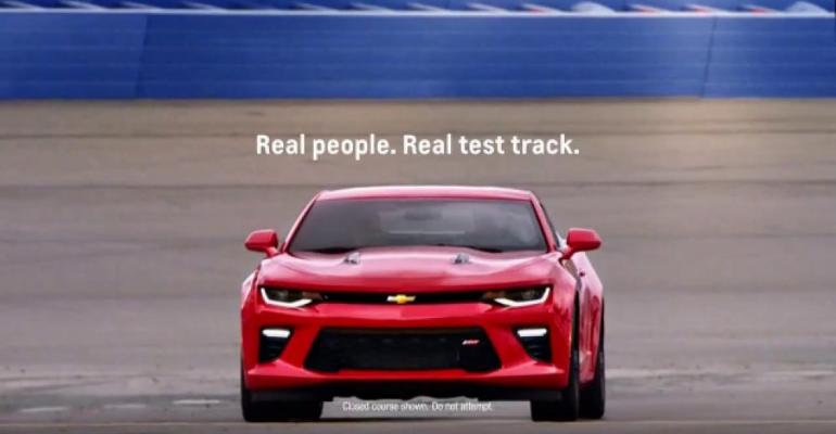 Topranked ad features rank amateurs taking Chevys on spin around racetrack
