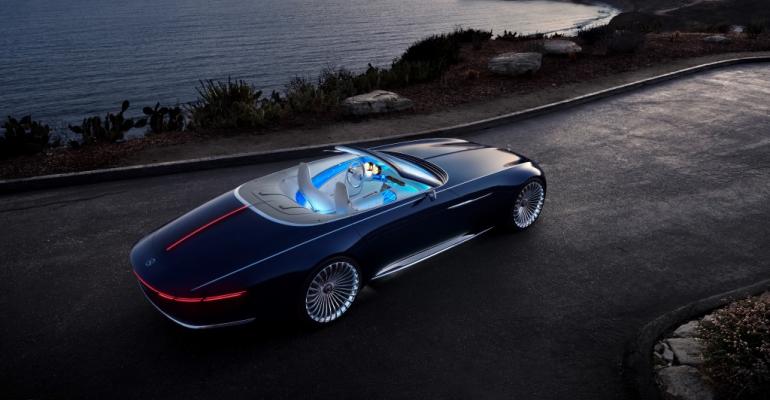 Maybach 6 Cabriolet seats two and features dramatic boattail rear deck