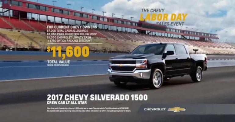 Viewer response to Chevy sales event high