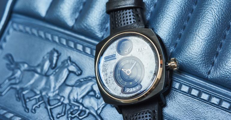 Watch made from reclaimed parts from vintage Ford Mustangs