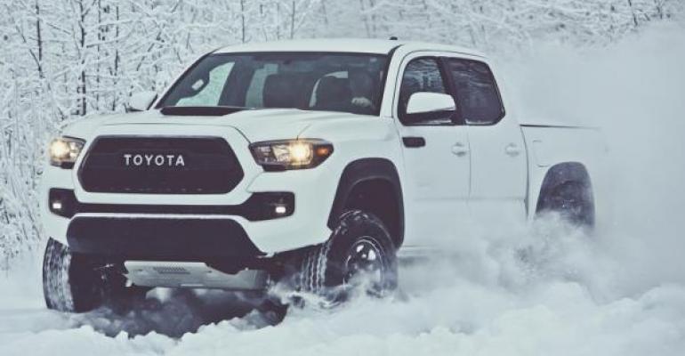Toyota Tacoma such as 3917 TRD Pro edition leads compact truck sector but Toyota lags in fullsize trucks and SUVs
