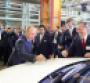 Russian President Vladimir Putin left Takashi Yamanouchi celebrate start of car assembly at new 5050 Mazda Sollers JV plant in Vladivosok last September 