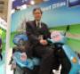 Eric Wang ready to roll on Sym eWoo electric scooter which uses three Renesas microprocessors