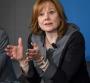 GM CEO Mary Barra speaks with journalists today in Detroit