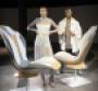 Models posing with futuristic seats set scene for Crafted by Lear launch 