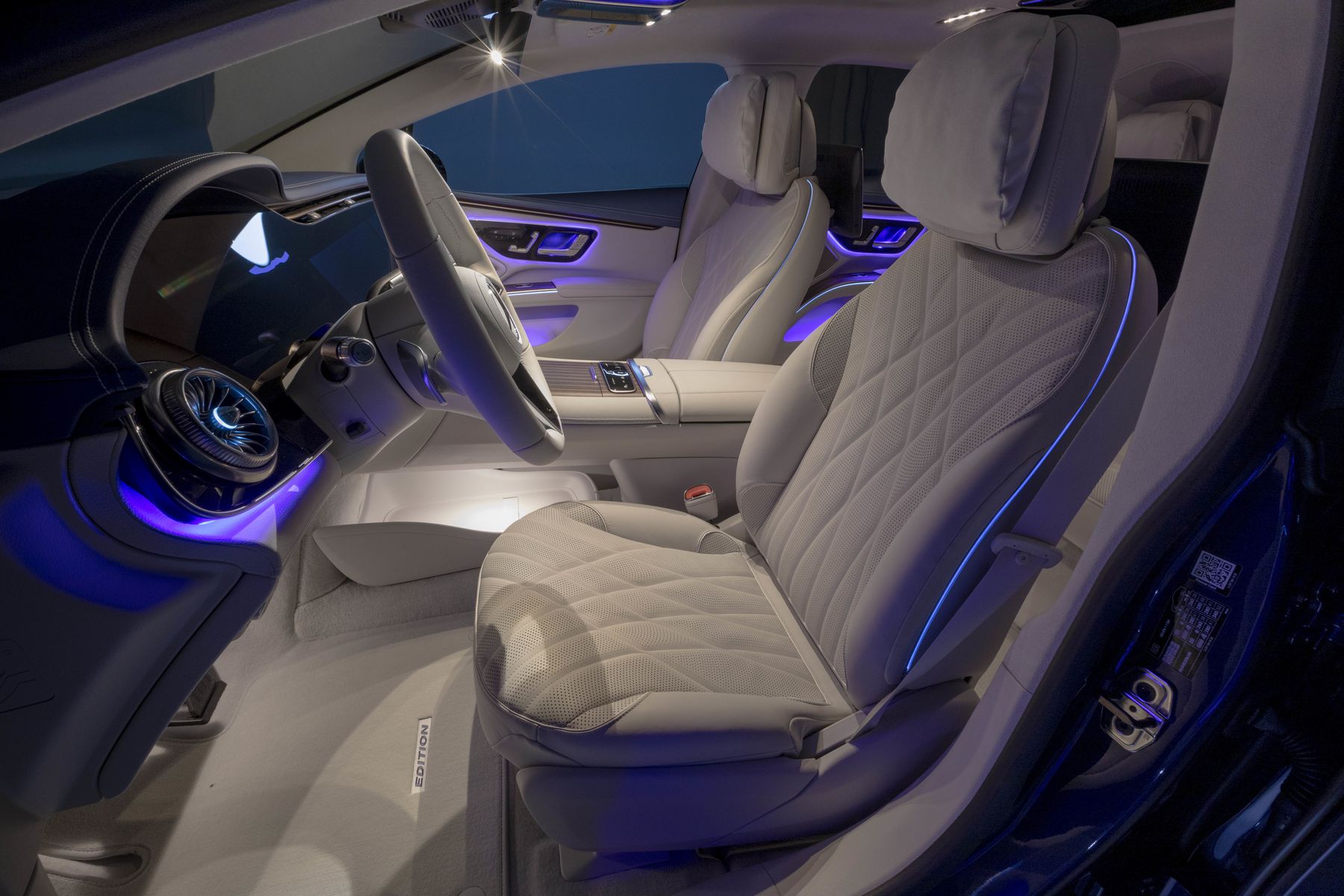 Mercedes EQS showing luxurious interior